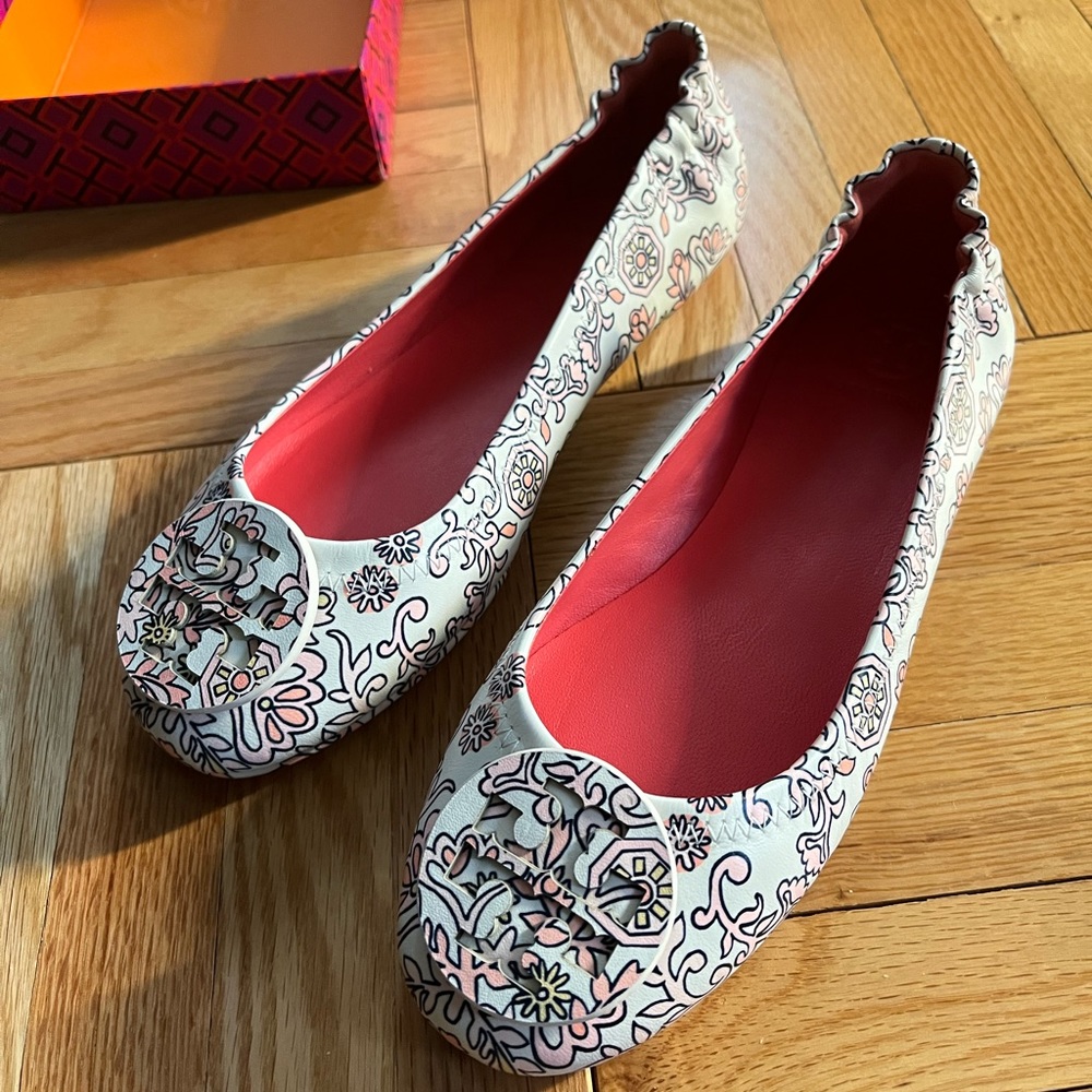 NWT Tory Burch Minnie Travel ballet flats Leather Hicks Garden 6